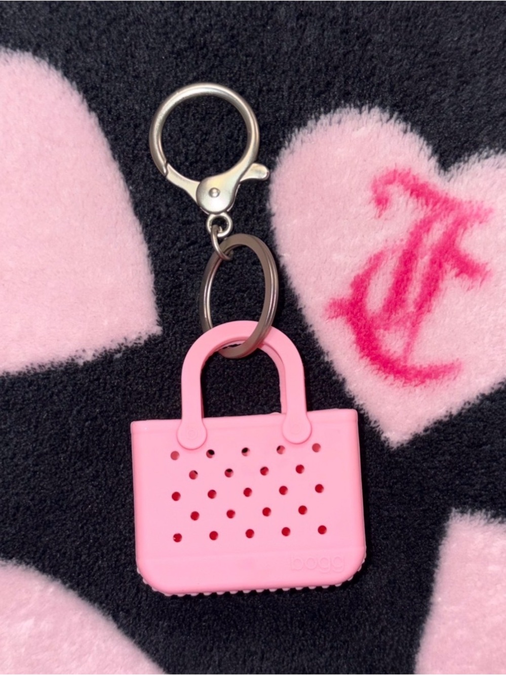 Bogg bag Blowing pink bubbles tini tote keychain